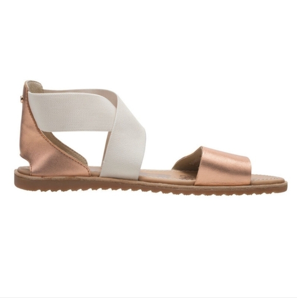 Sorel Comfort Ankle Leather Ella Crisscross Strap Sandals Flats shoes sz 8.5 - Picture 2 of 14